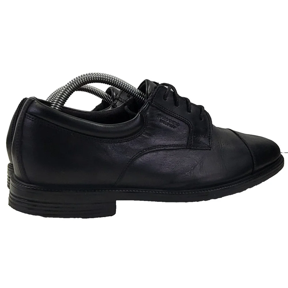 Rockport Essential Details Waterproof Black Leather Cap Toe Oxford Men's Size 9M